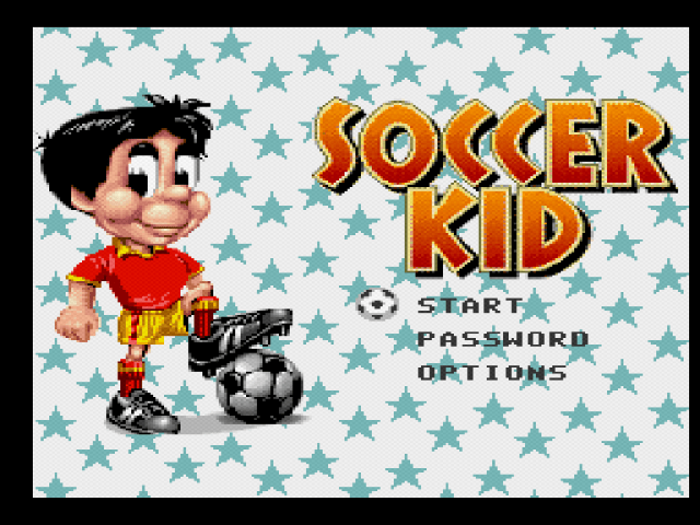 Soccer Kid title screen for Playstation